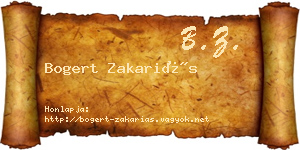 Bogert Zakariás névjegykártya